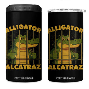 Alligator Alcatraz Florida Everglades 4 in 1 Can Cooler Tumbler Funny Political Satire Meme TS10 One Size: 16 oz Black Print Your Wear