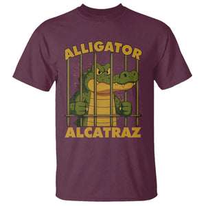 Alligator Alcatraz Florida Everglades T Shirt Funny Political Satire Meme TS10 Maroon Print Your Wear
