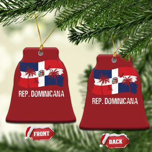 Dominican Republic Flag Christmas Ornament Island Pride Caribbean Heritage TS10 Bell Flake Red Print Your Wear