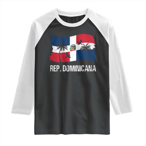Dominican Republic Flag Raglan Shirt Island Pride Caribbean Heritage TS10 Black White Print Your Wear