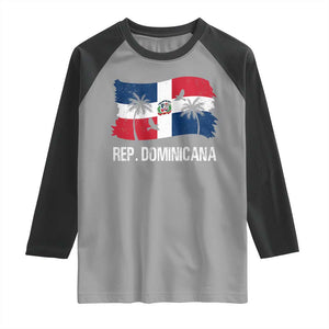 Dominican Republic Flag Raglan Shirt Island Pride Caribbean Heritage TS10 Sport Gray Black Print Your Wear