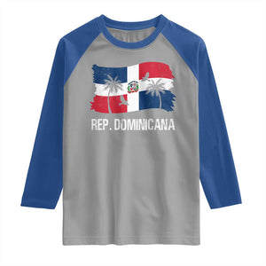 Dominican Republic Flag Raglan Shirt Island Pride Caribbean Heritage TS10 Sport Gray Royal Print Your Wear