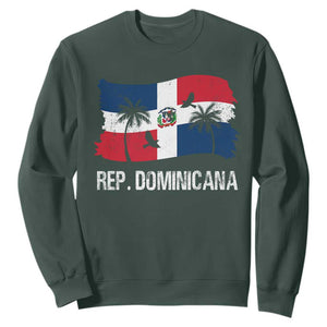 Dominican Republic Flag Sweatshirt Island Pride Caribbean Heritage TS10 Dark Forest Green Print Your Wear