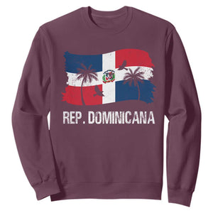 Dominican Republic Flag Sweatshirt Island Pride Caribbean Heritage TS10 Maroon Print Your Wear