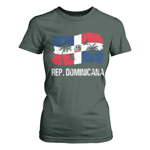 Dominican Republic Flag T Shirt For Women Island Pride Caribbean Heritage TS10 Dark Forest Green Print Your Wear