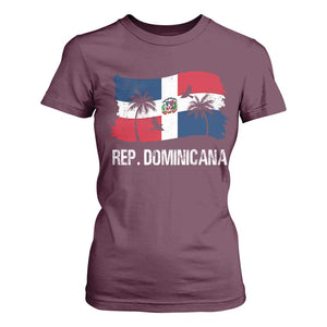 Dominican Republic Flag T Shirt For Women Island Pride Caribbean Heritage TS10 Maroon Print Your Wear