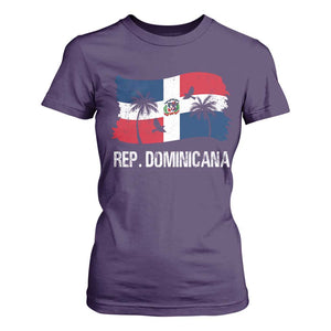 Dominican Republic Flag T Shirt For Women Island Pride Caribbean Heritage TS10 Purple Print Your Wear