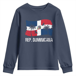 Dominican Republic Flag Youth Sweatshirt Island Pride Caribbean Heritage TS10 Navy Print Your Wear