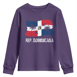 Dominican Republic Flag Youth Sweatshirt Island Pride Caribbean Heritage TS10 Purple Print Your Wear
