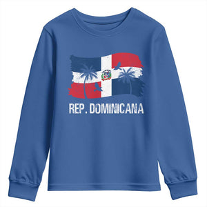 Dominican Republic Flag Youth Sweatshirt Island Pride Caribbean Heritage TS10 Royal Blue Print Your Wear