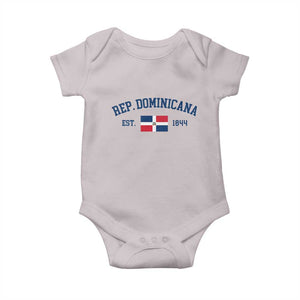 Dominican Republic Baby Onesie Vintage Distressed Varsity Rep Dominicana Flag TS10 Ice Gray Print Your Wear