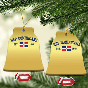 Dominican Republic Christmas Ornament Vintage Distressed Varsity Rep Dominicana Flag TS10 Bell Flake Gold Print Your Wear