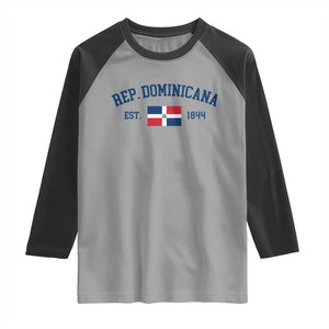 Dominican Republic Raglan Shirt Vintage Distressed Varsity Rep Dominicana Flag TS10 Sport Gray Black Print Your Wear
