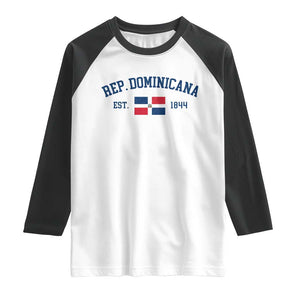 Dominican Republic Raglan Shirt Vintage Distressed Varsity Rep Dominicana Flag TS10 White Black Print Your Wear