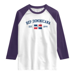 Dominican Republic Raglan Shirt Vintage Distressed Varsity Rep Dominicana Flag TS10 White Purple Print Your Wear