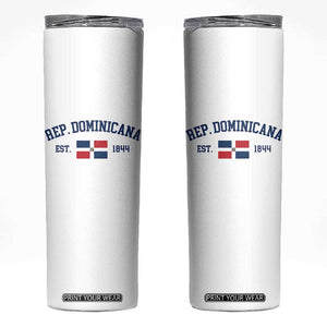Dominican Republic Skinny Tumbler Vintage Distressed Varsity Rep Dominicana Flag TS10 White Print Your Wear
