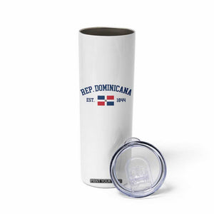 Dominican Republic Skinny Tumbler Vintage Distressed Varsity Rep Dominicana Flag TS10 Print Your Wear