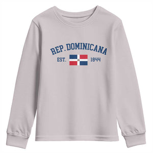 Dominican Republic Youth Sweatshirt Vintage Distressed Varsity Rep Dominicana Flag TS10 Ice Gray Print Your Wear