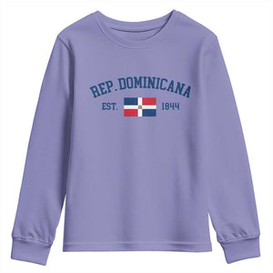 Dominican Republic Youth Sweatshirt Vintage Distressed Varsity Rep Dominicana Flag TS10 Violet Print Your Wear