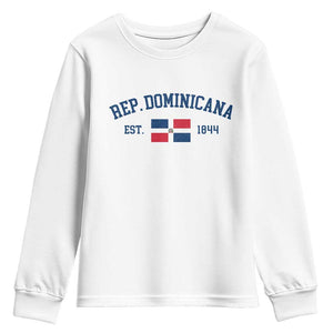 Dominican Republic Youth Sweatshirt Vintage Distressed Varsity Rep Dominicana Flag TS10 White Print Your Wear