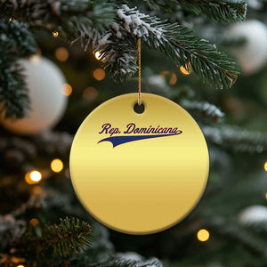 Dominican Republic Christmas Ornament Rep Dominicana Vintage Flag Baseball Script TS10 Print Your Wear