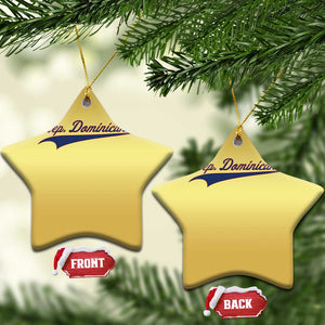 Dominican Republic Christmas Ornament Rep Dominicana Vintage Flag Baseball Script TS10 Star Gold Print Your Wear