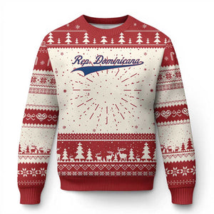 Dominican Republic Knit Sweatshirt Rep Dominicana Vintage Flag Baseball Script TS10 Red Print Your Wear