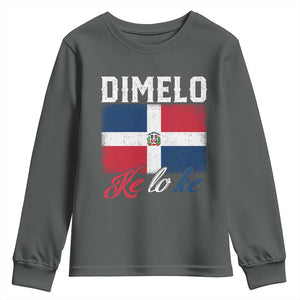 Dimelo Ke Lo Ke Dominican Republic Flag Youth Sweatshirt TS10 Dark Heather Print Your Wear