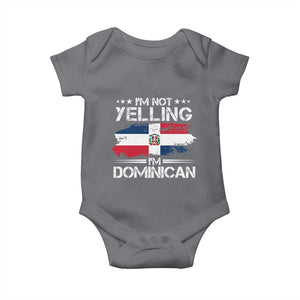 Funny I'm Not Yelling I Am Just Dominican Baby Onesie Vintage DR Flag TS10 Charcoal Print Your Wear