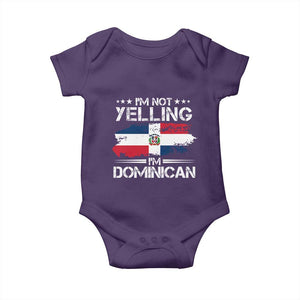 Funny I'm Not Yelling I Am Just Dominican Baby Onesie Vintage DR Flag TS10 Purple Print Your Wear