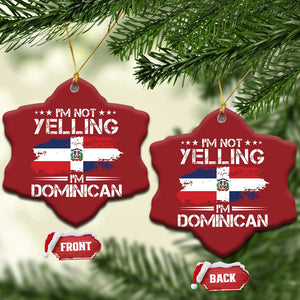 Funny I'm Not Yelling I Am Just Dominican Christmas Ornament Vintage DR Flag TS10 Snow Flake Red Print Your Wear