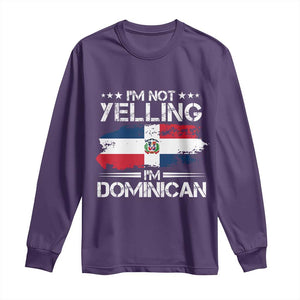 Funny I'm Not Yelling I Am Just Dominican Long Sleeve Shirt Vintage DR Flag TS10 Purple Print Your Wear