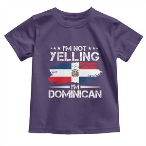 Funny I'm Not Yelling I Am Just Dominican Toddler T Shirt Vintage DR Flag TS10 Purple Print Your Wear