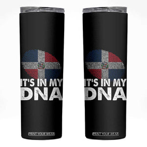 It's in My DNA Dominican Flag Skinny Tumbler TS10 Black Print Your Wear
