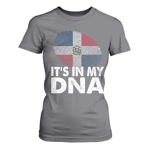 It's in My DNA Dominican Flag T Shirt For Women TS10 Charcoal Print Your Wear