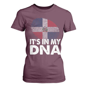 It's in My DNA Dominican Flag T Shirt For Women TS10 Maroon Print Your Wear