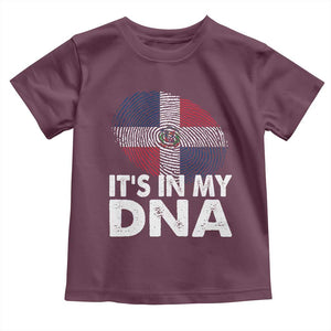 It's in My DNA Dominican Flag Toddler T Shirt TS10 Maroon Print Your Wear