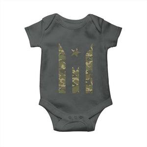 Camo Puerto Rico Flag Baby Onesie Hispanic Heritage Month Boricua Rican TS10 Dark Heather Print Your Wear