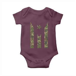 Camo Puerto Rico Flag Baby Onesie Hispanic Heritage Month Boricua Rican TS10 Maroon Print Your Wear
