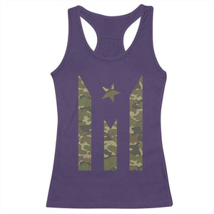 Camo Puerto Rico Flag Racerback Tank Top Hispanic Heritage Month Boricua Rican TS10 Purple Print Your Wear