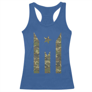 Camo Puerto Rico Flag Racerback Tank Top Hispanic Heritage Month Boricua Rican TS10 Royal Blue Print Your Wear
