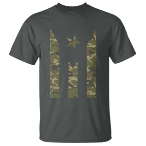 Camo Puerto Rico Flag T Shirt Hispanic Heritage Month Boricua Rican TS10 Dark Heather Print Your Wear