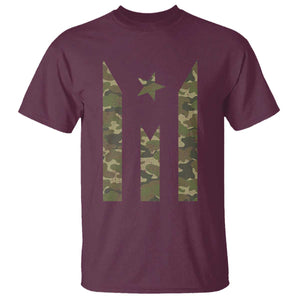 Camo Puerto Rico Flag T Shirt Hispanic Heritage Month Boricua Rican TS10 Maroon Print Your Wear