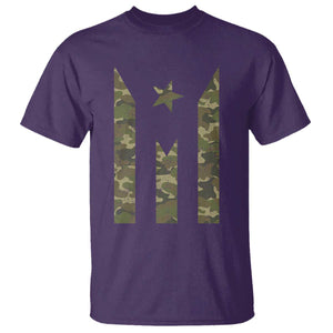 Camo Puerto Rico Flag T Shirt Hispanic Heritage Month Boricua Rican TS10 Purple Print Your Wear