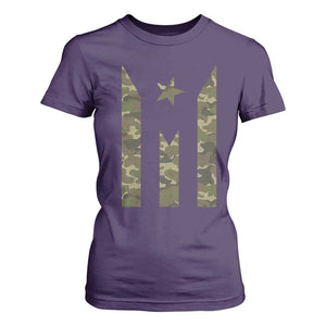 Camo Puerto Rico Flag T Shirt For Women Hispanic Heritage Month Boricua Rican TS10 Purple Print Your Wear