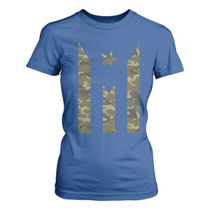 Camo Puerto Rico Flag T Shirt For Women Hispanic Heritage Month Boricua Rican TS10 Royal Blue Print Your Wear