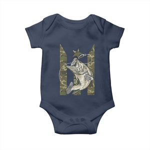 Fishing Puerto Rico Flag Baby Onesie Bass Fish Fisherman Camo Camouflage US Flag TS10 Navy Print Your Wear