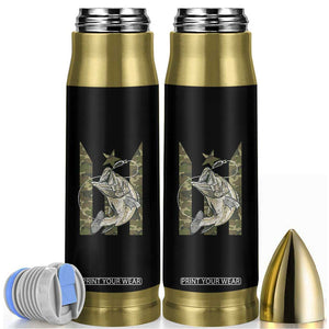 Fishing Puerto Rico Flag Bullet Tumbler Bass Fish Fisherman Camo Camouflage US Flag TS10 Black Print Your Wear