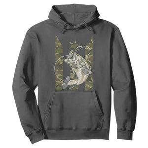 Fishing Puerto Rico Flag Hoodie Bass Fish Fisherman Camo Camouflage US Flag TS10 Dark Heather Print Your Wear