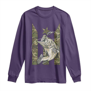 Fishing Puerto Rico Flag Long Sleeve Shirt Bass Fish Fisherman Camo Camouflage US Flag TS10 Purple Print Your Wear